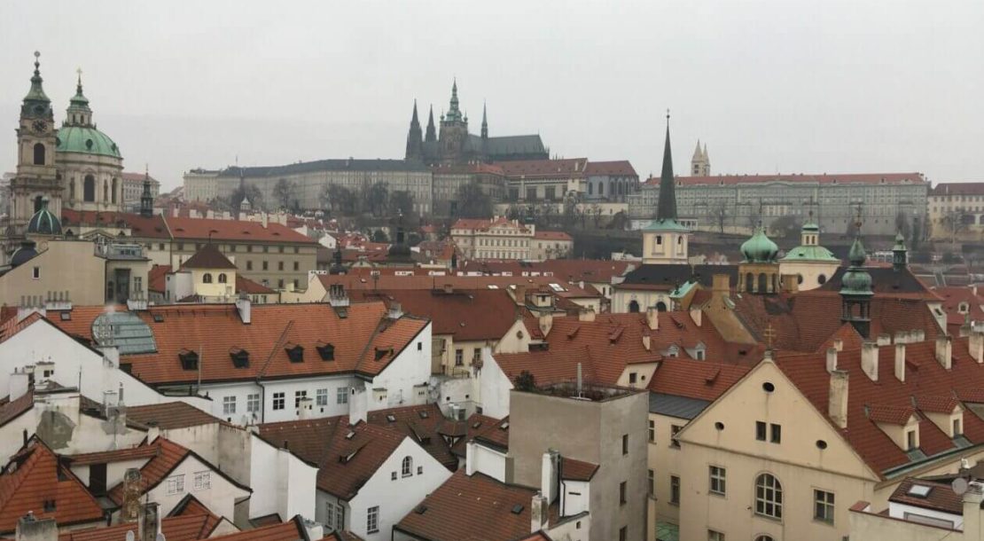 Praha, hrad, střechy, Česko